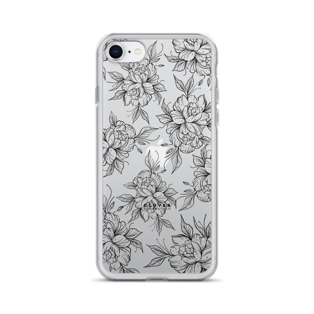 Peony Fields Clear Case for iPhone - Clover Collection Shop