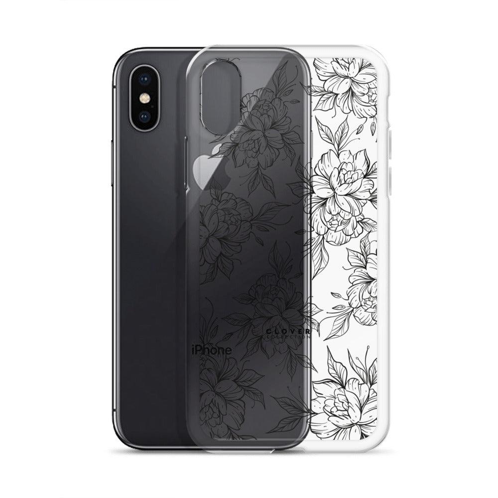 Peony Fields Clear Case for iPhone - Clover Collection Shop