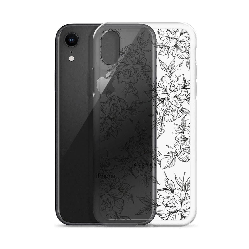 Peony Fields Clear Case for iPhone - Clover Collection Shop