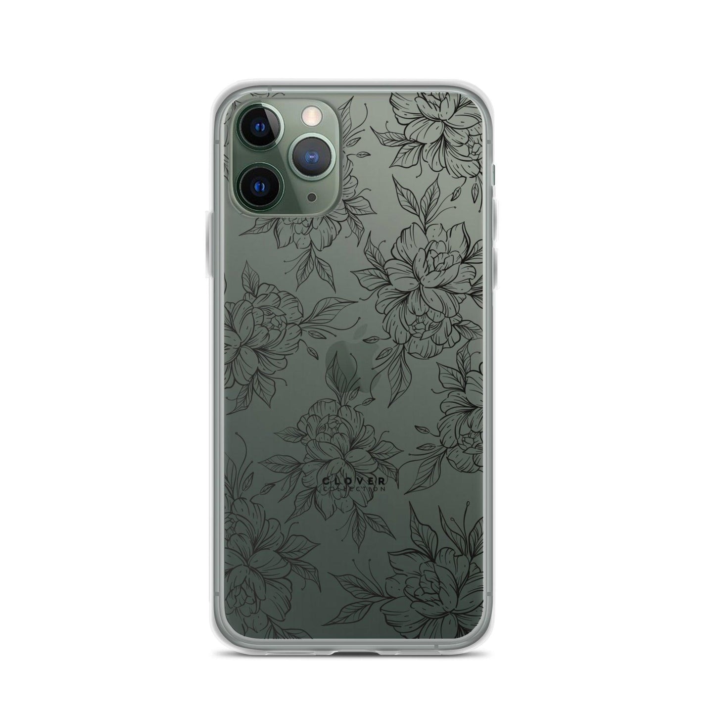 Peony Fields Clear Case for iPhone - Clover Collection Shop