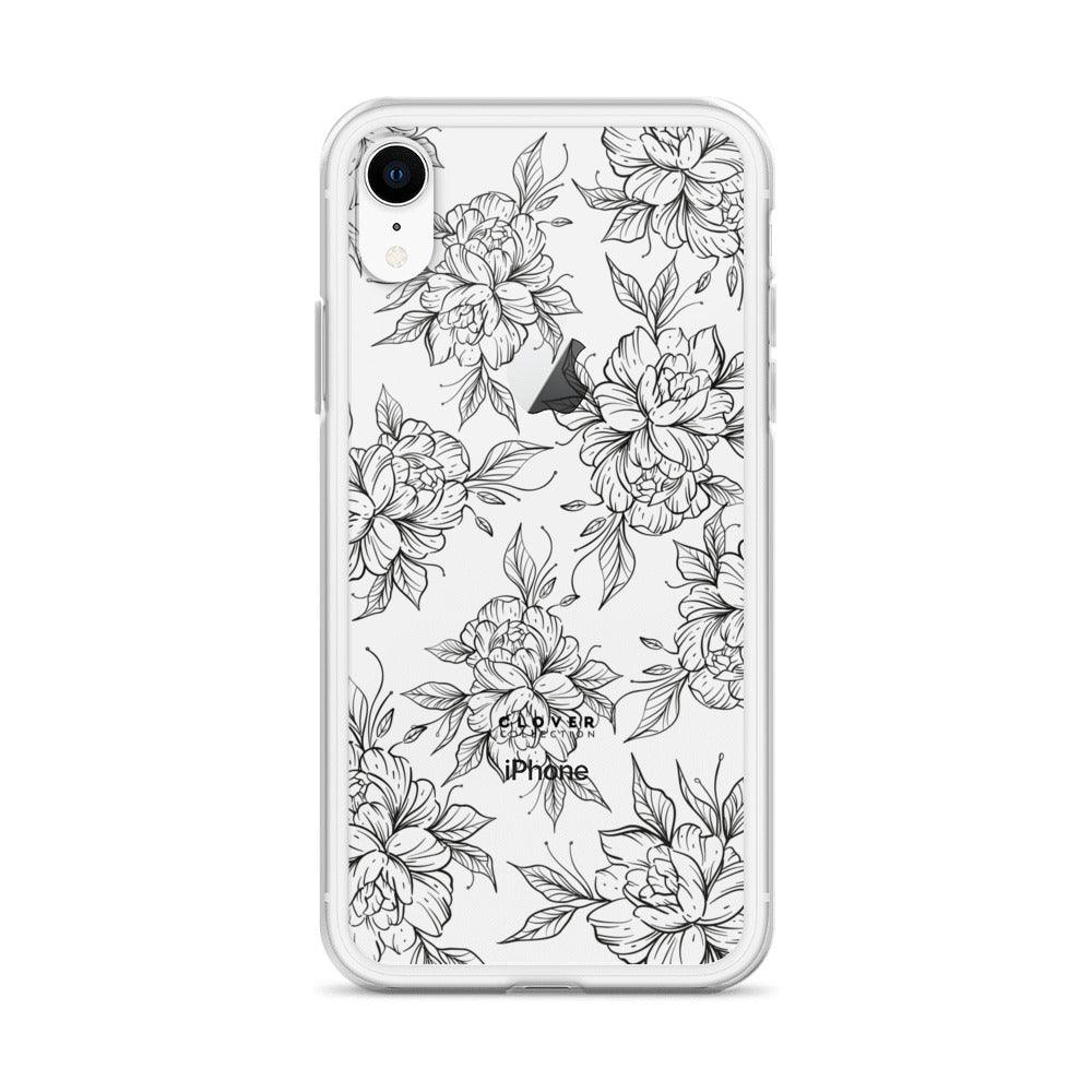 Peony Fields Clear Case for iPhone - Clover Collection Shop