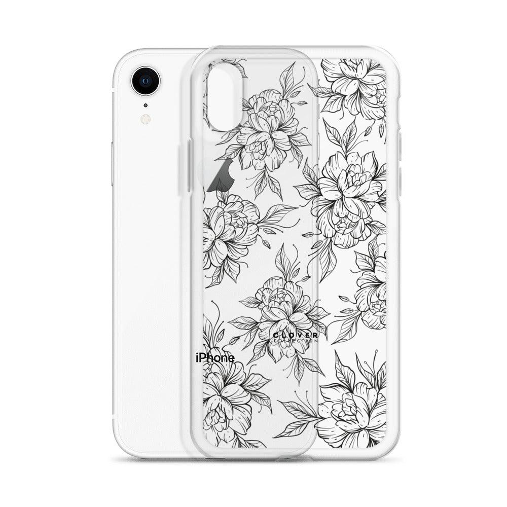 Peony Fields Clear Case for iPhone - Clover Collection Shop