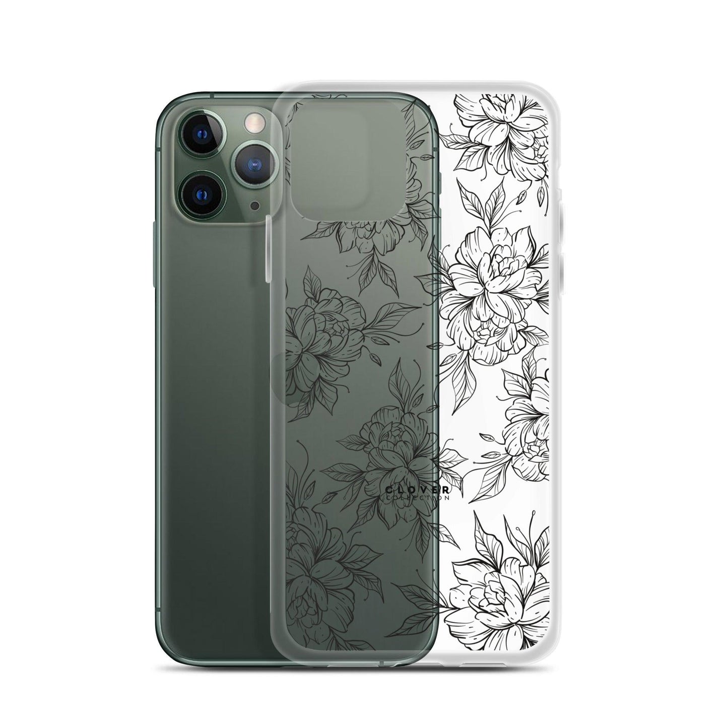 Peony Fields Clear Case for iPhone - Clover Collection Shop