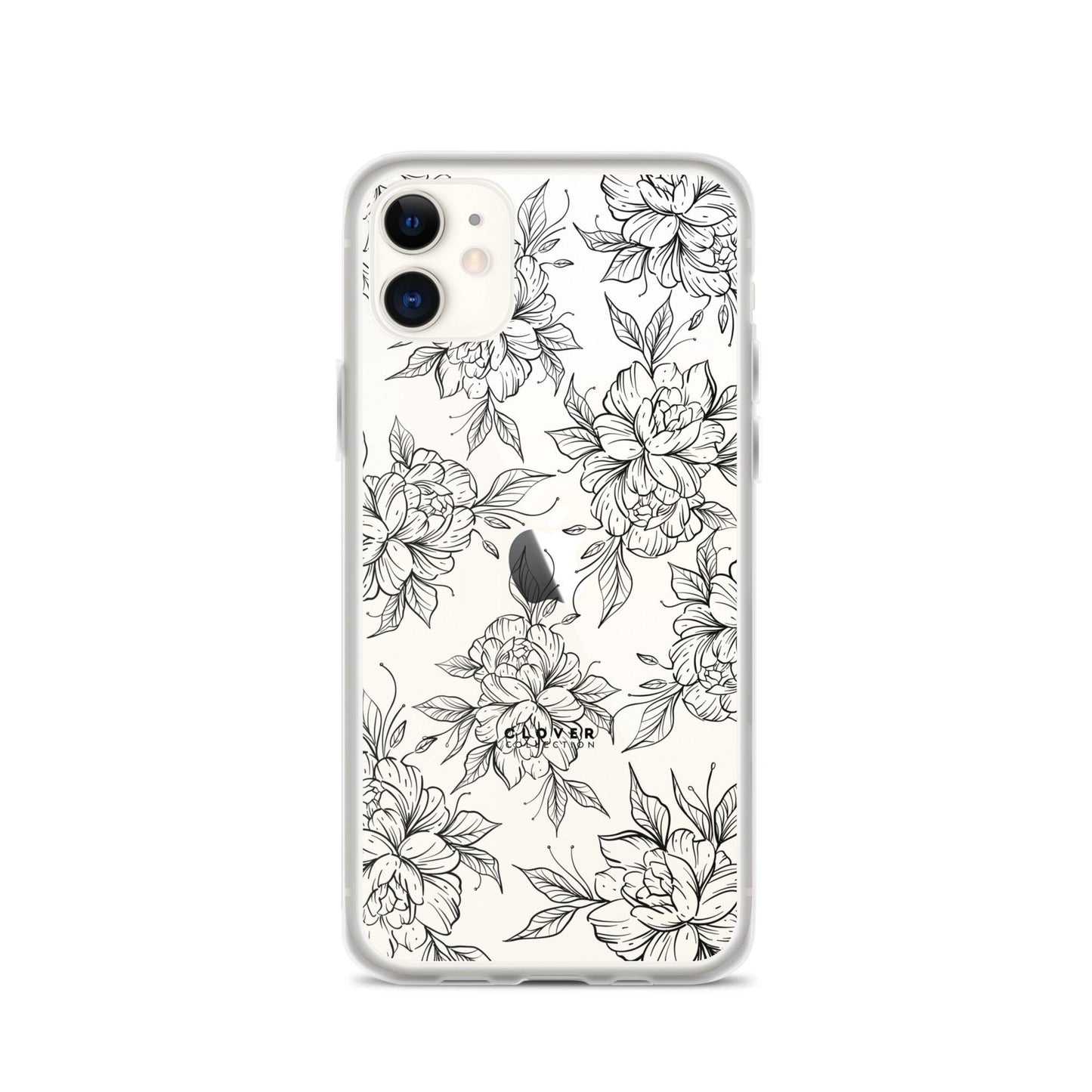 Peony Fields Clear Case for iPhone - Clover Collection Shop