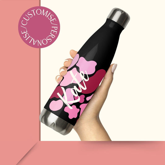 Pink Patch Stainless Steel Water Bottle - Clover Collection Shop