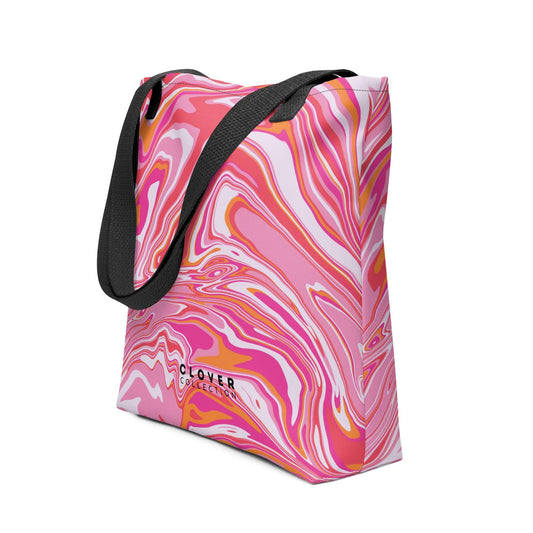 Pink Wavy Beach Premium Tote Bag - Clover Collection Shop