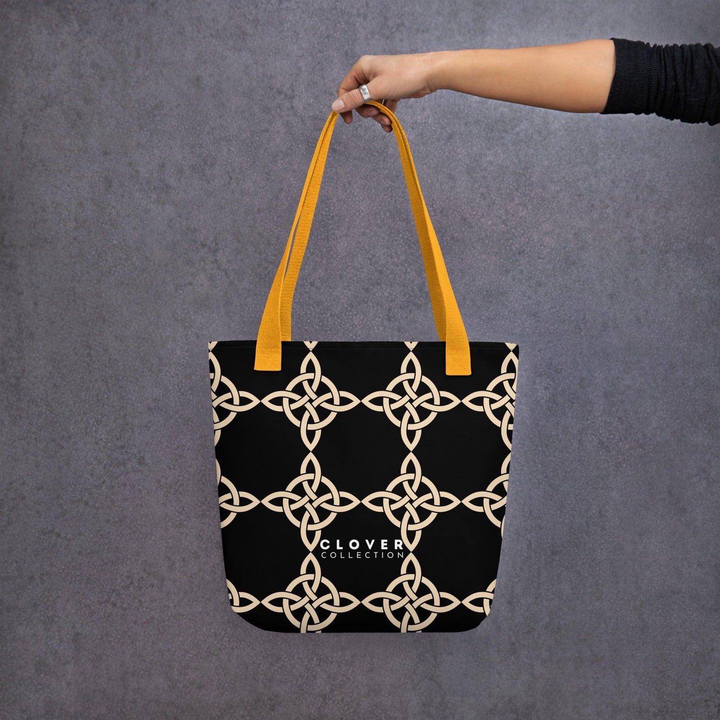 Premium Beige Celtic Tote Bag - Clover Collection Shop