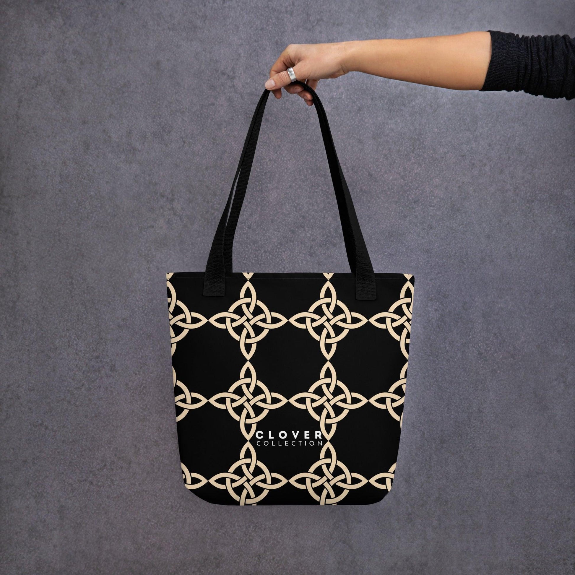 Premium Beige Celtic Tote Bag - Clover Collection Shop