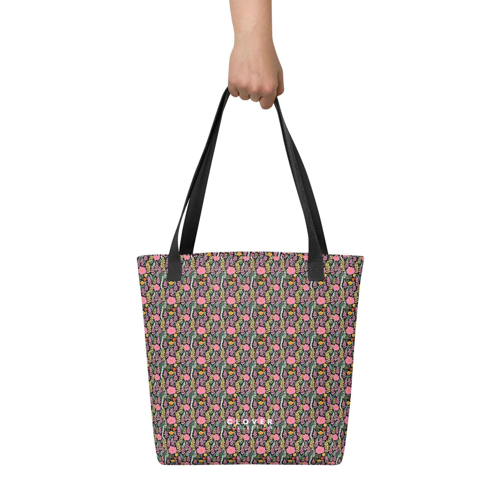 Premium Floral Tote Bag - Clover Collection Shop