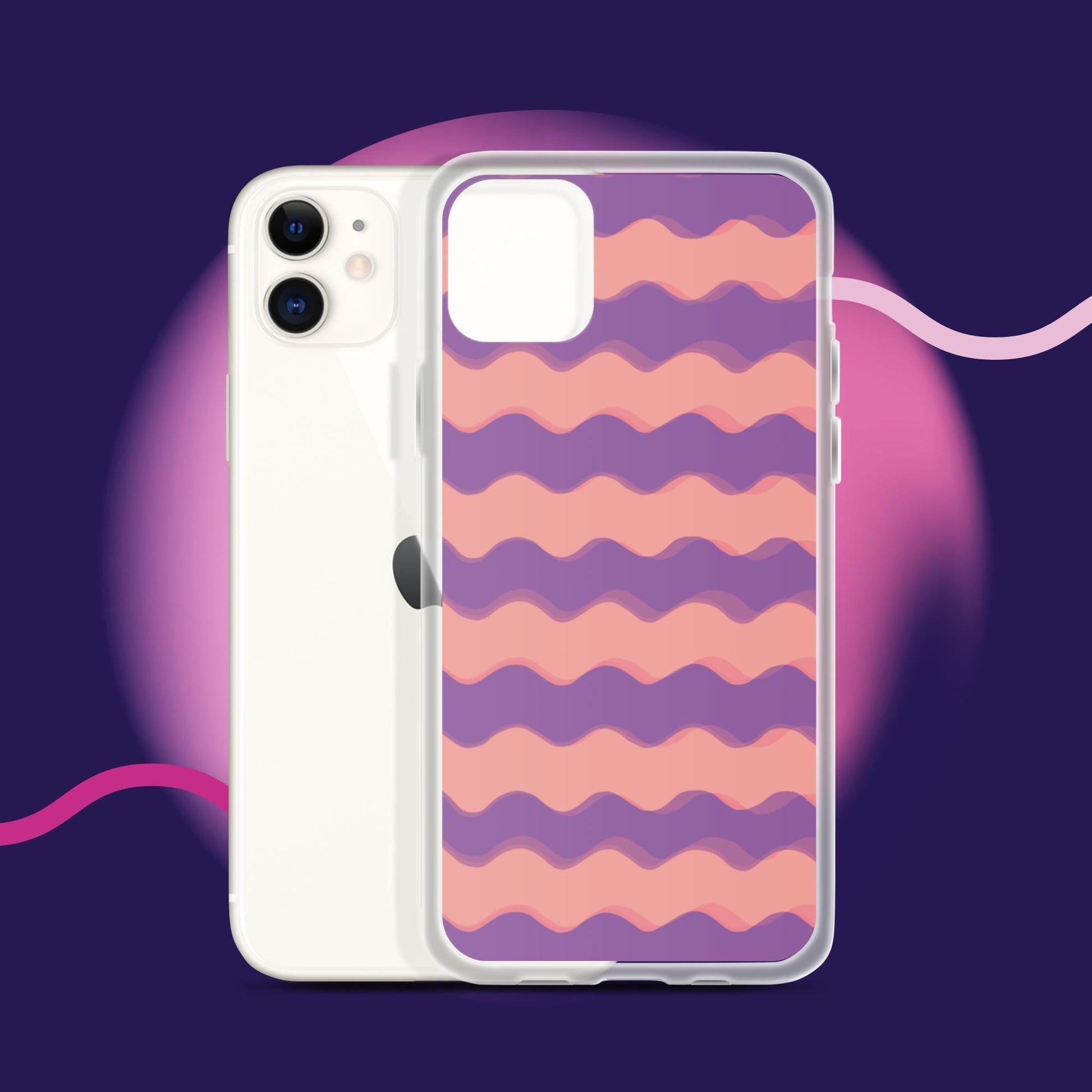 Purple Waves Summer Vibes Clear Case for iPhone® - Clover Collection Shop