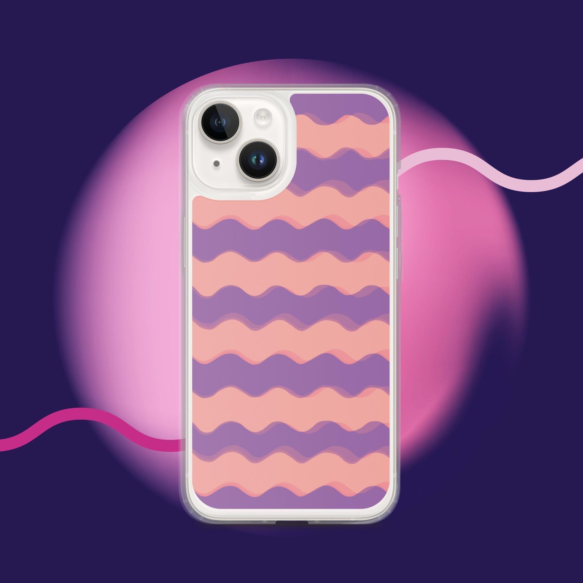 Purple Waves Summer Vibes Clear Case for iPhone® - Clover Collection Shop