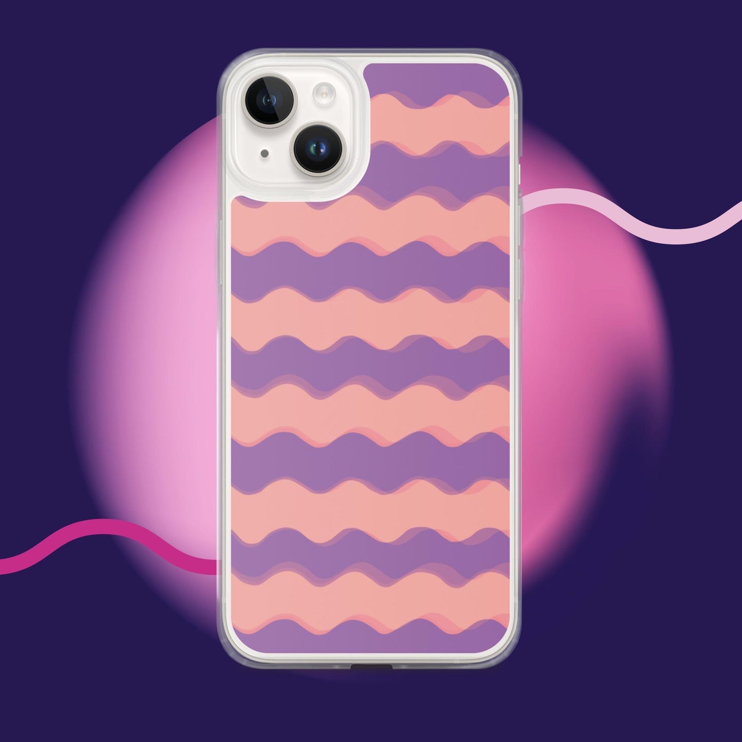 Purple Waves Summer Vibes Clear Case for iPhone® - Clover Collection Shop