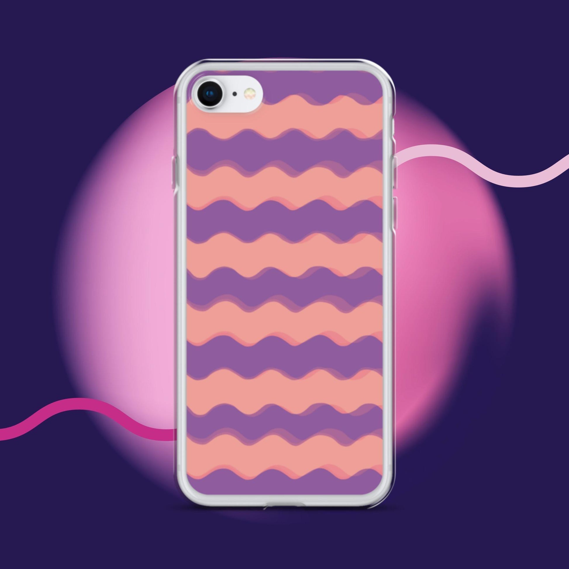 Purple Waves Summer Vibes Clear Case for iPhone® - Clover Collection Shop