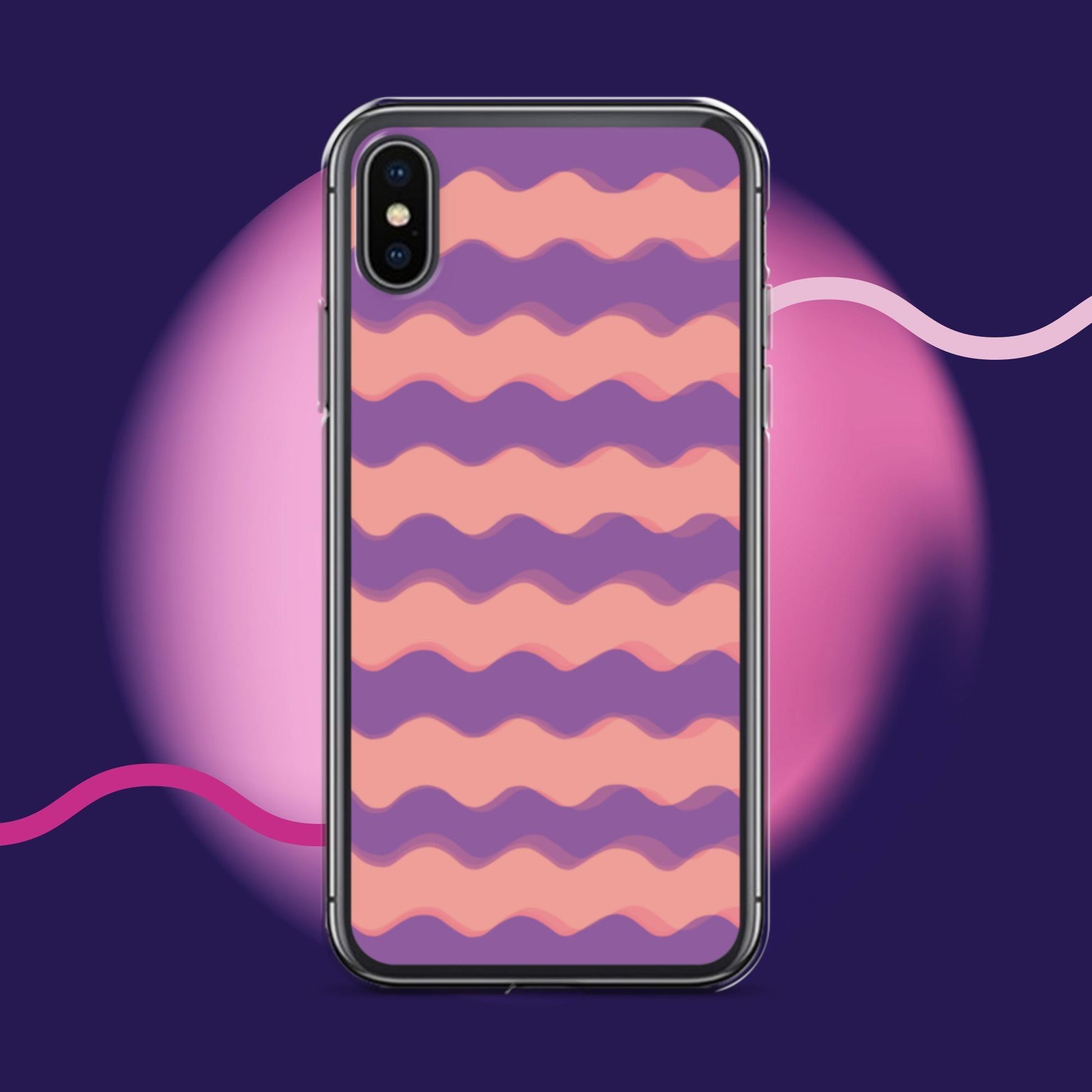 Purple Waves Summer Vibes Clear Case for iPhone® - Clover Collection Shop