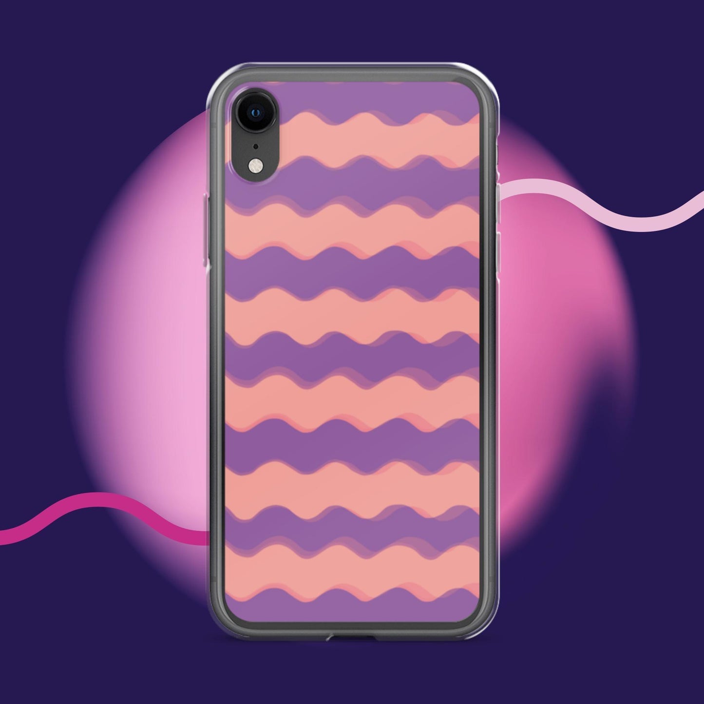 Purple Waves Summer Vibes Clear Case for iPhone® - Clover Collection Shop