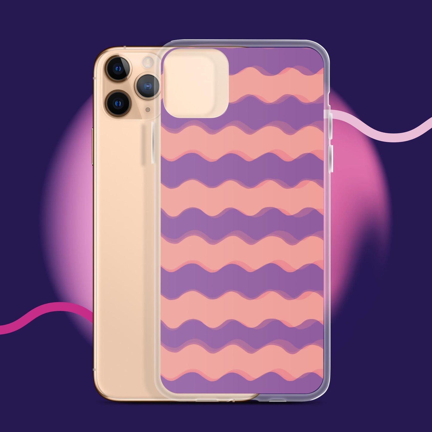 Purple Waves Summer Vibes Clear Case for iPhone® - Clover Collection Shop