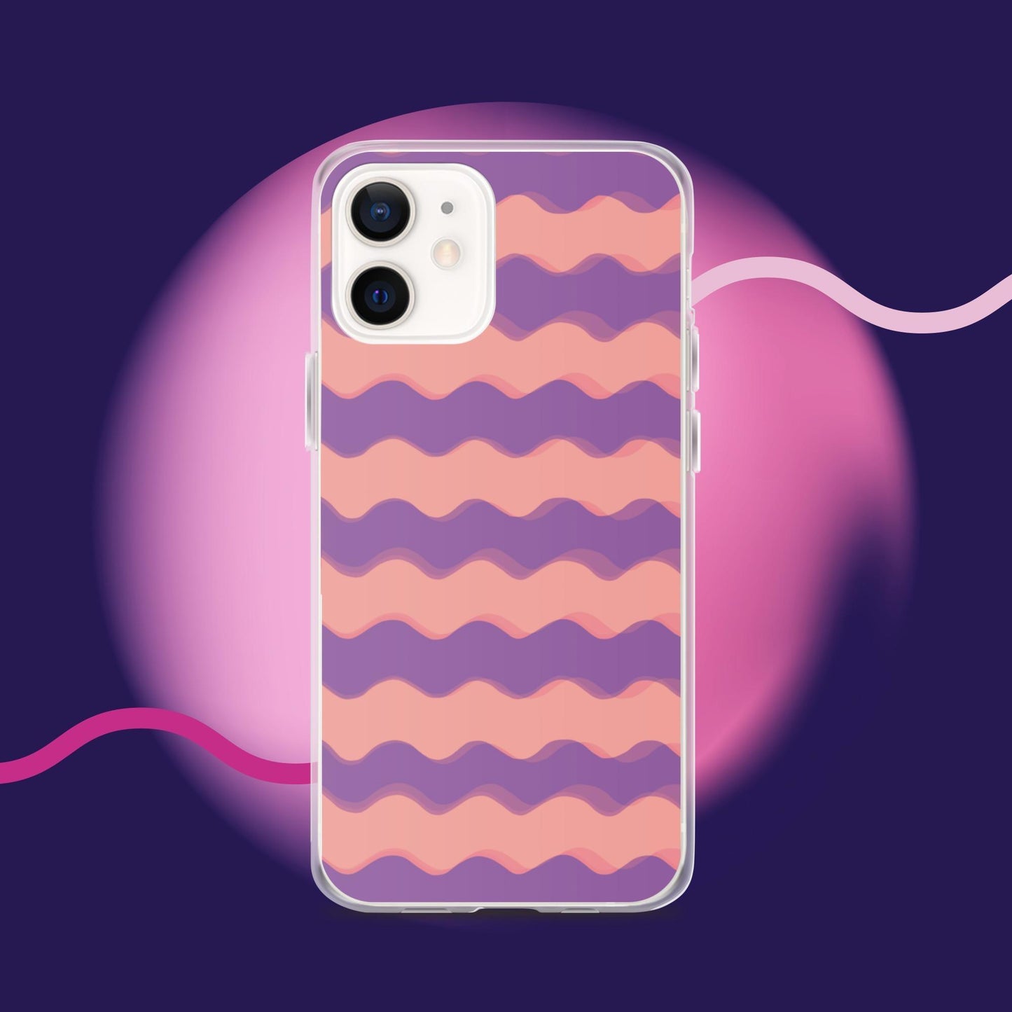 Purple Waves Summer Vibes Clear Case for iPhone® - Clover Collection Shop