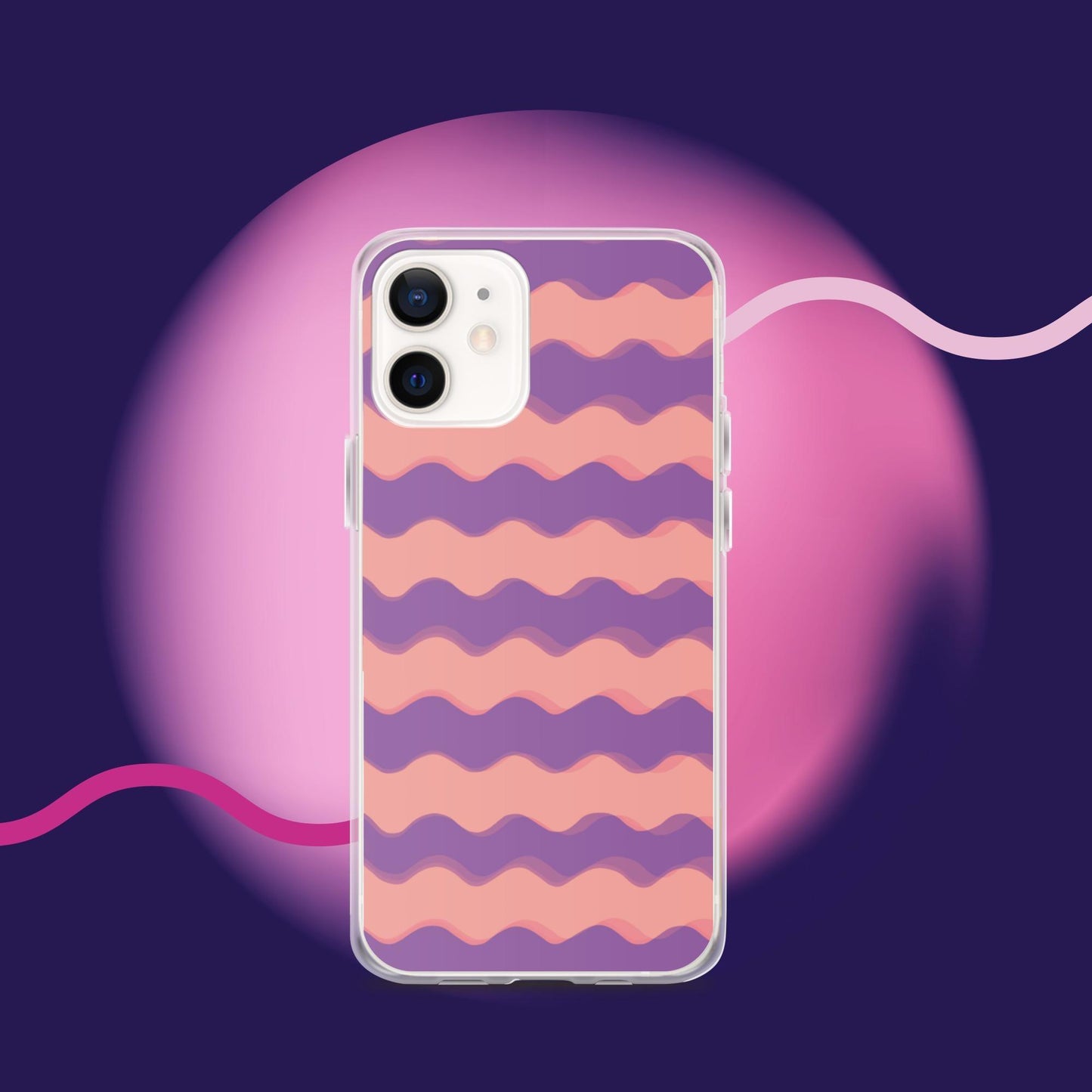 Purple Waves Summer Vibes Clear Case for iPhone® - Clover Collection Shop