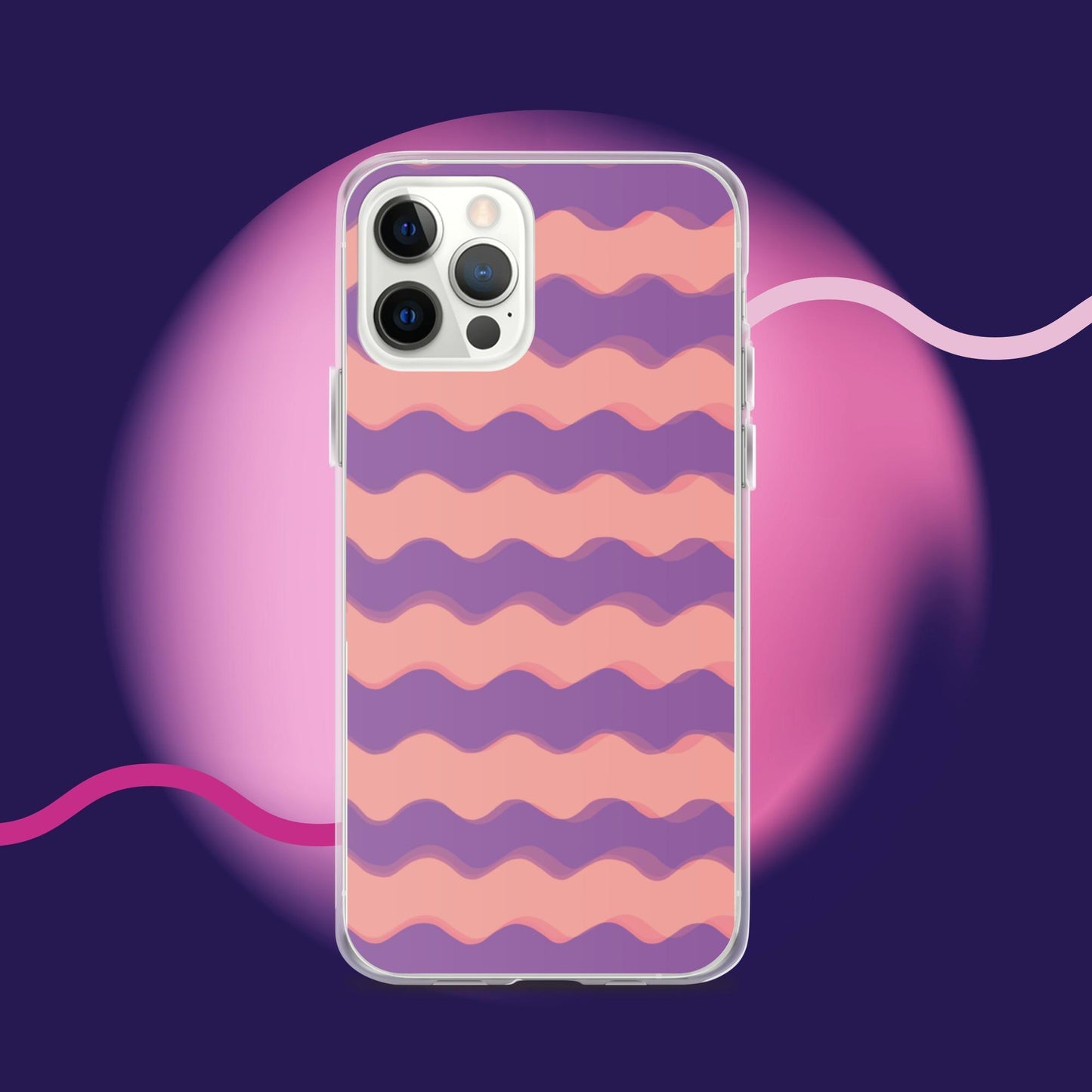 Purple Waves Summer Vibes Clear Case for iPhone® - Clover Collection Shop