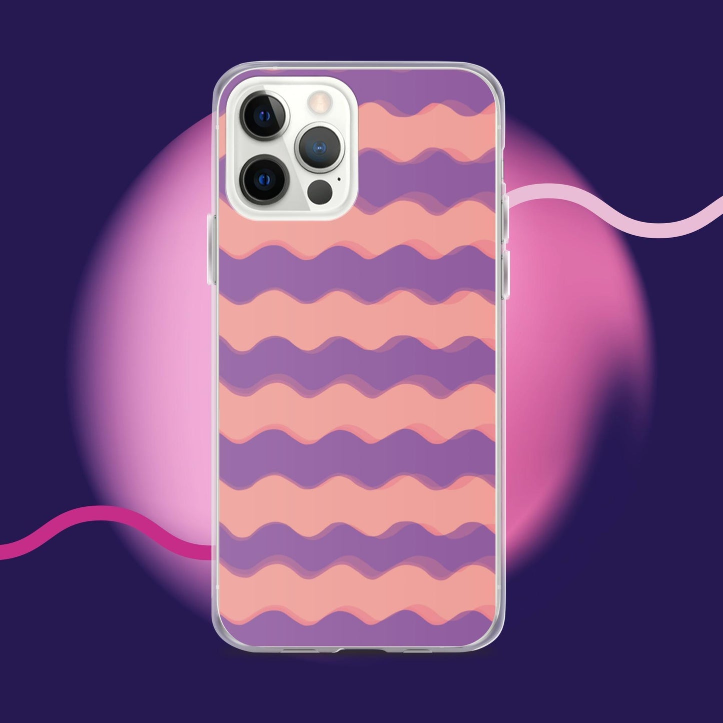 Purple Waves Summer Vibes Clear Case for iPhone® - Clover Collection Shop