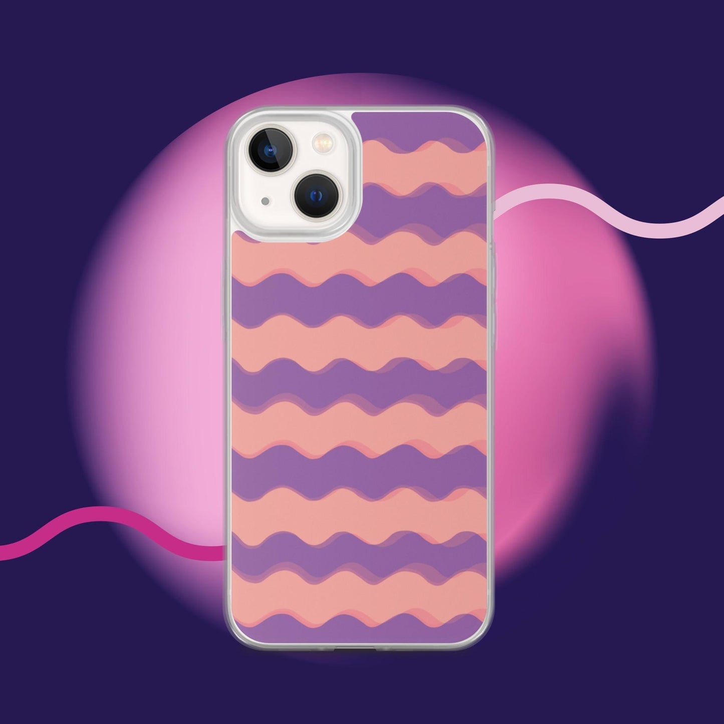 Purple Waves Summer Vibes Clear Case for iPhone® - Clover Collection Shop