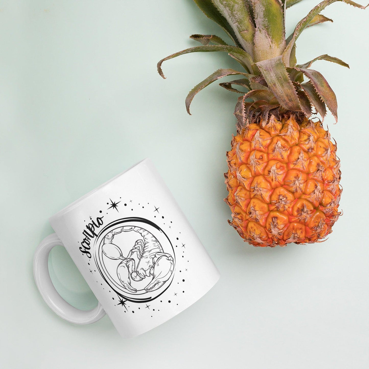 Scorpio Star Sign White Glossy Mug - Clover Collection Shop