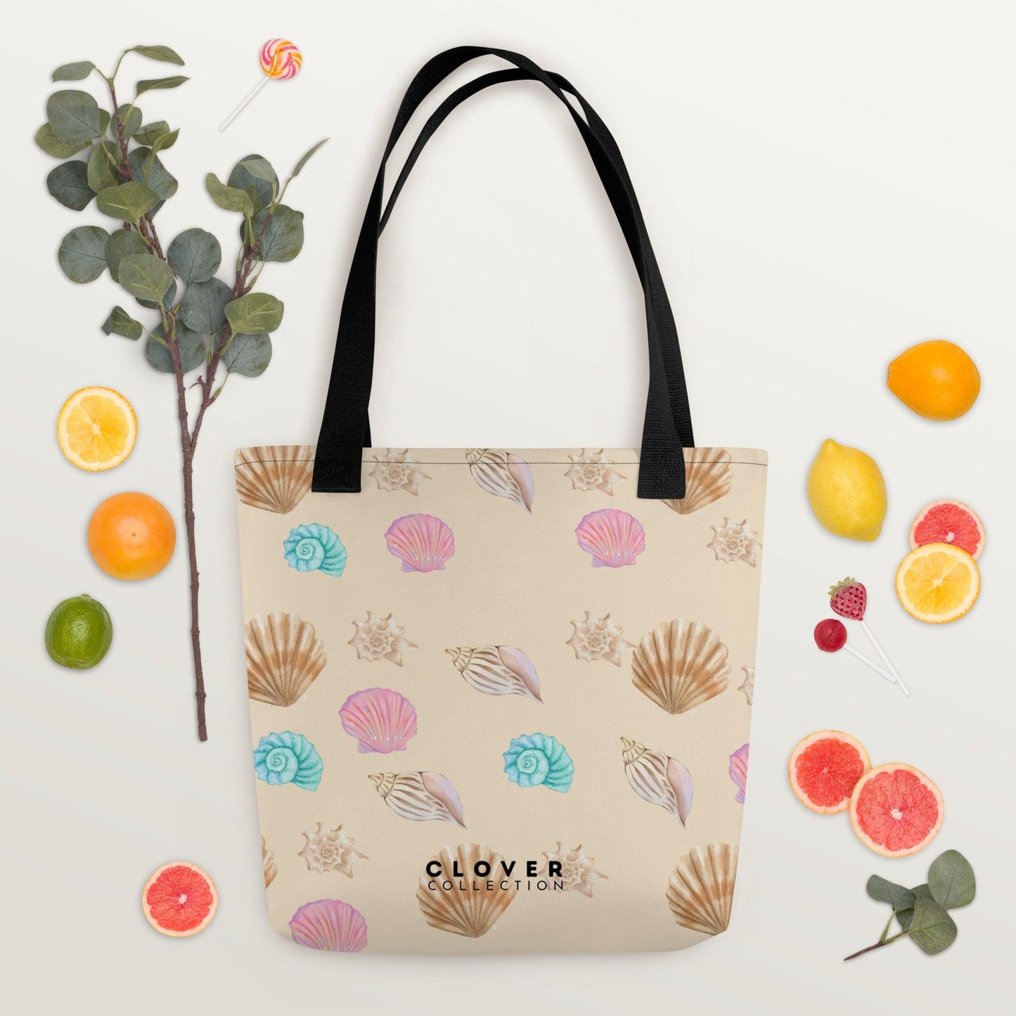 Seashells Beach Premium Tote Bag - Clover Collection Shop