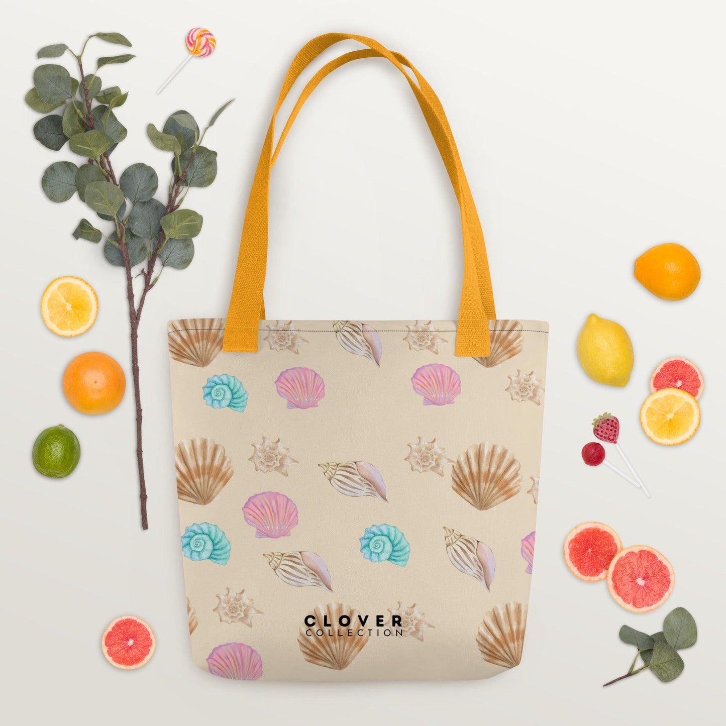 Seashells Beach Premium Tote Bag - Clover Collection Shop