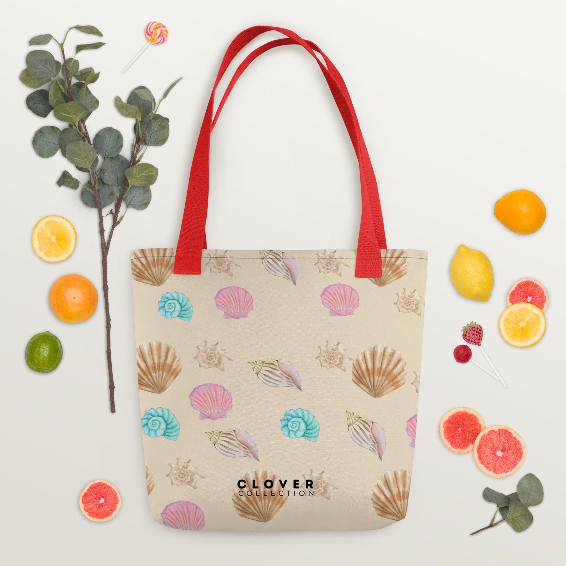 Seashells Beach Premium Tote Bag - Clover Collection Shop