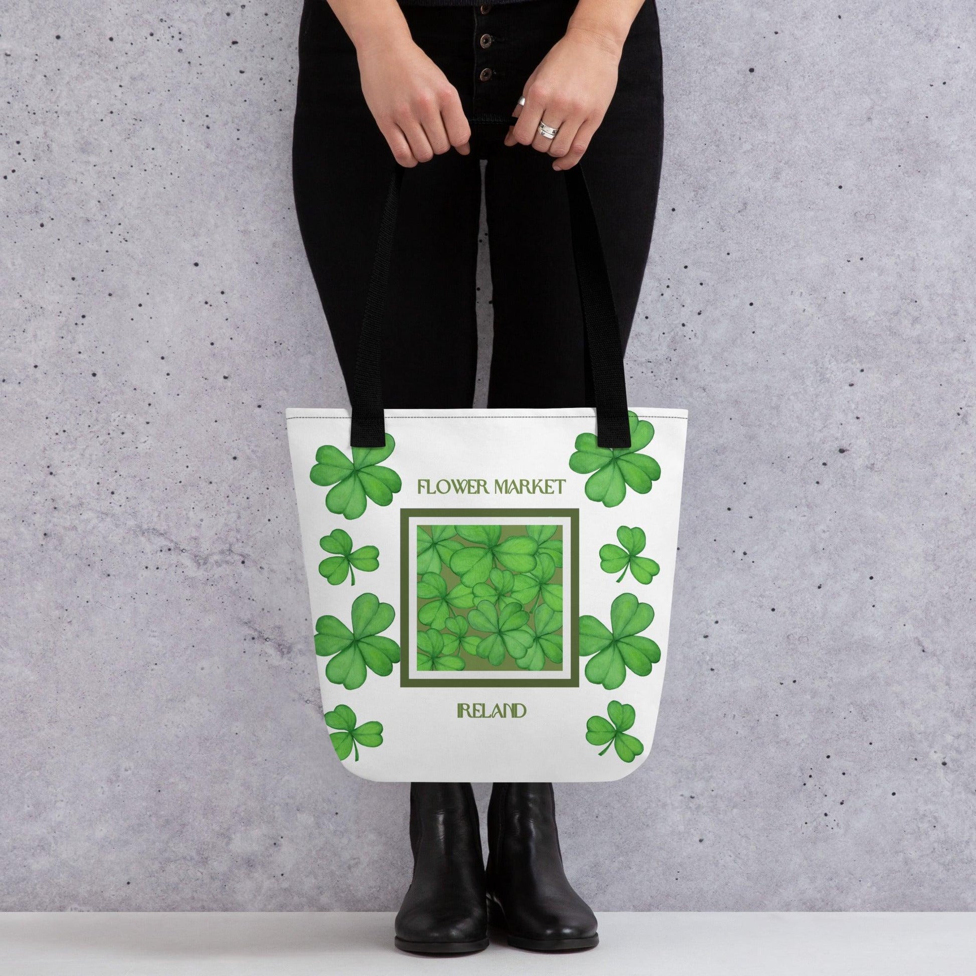 Shamrock (Ireland) Flower Market Premium Tote Bag - Clover Collection Shop