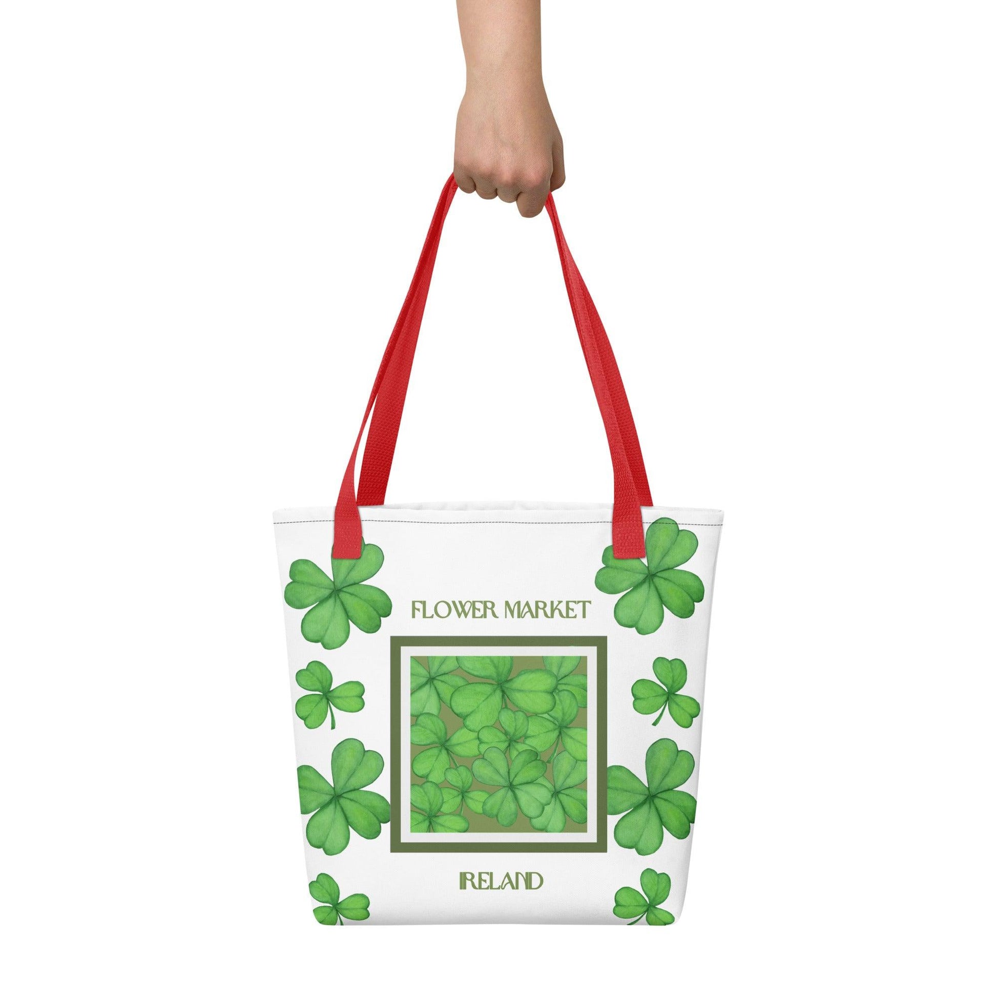 Shamrock (Ireland) Flower Market Premium Tote Bag - Clover Collection Shop