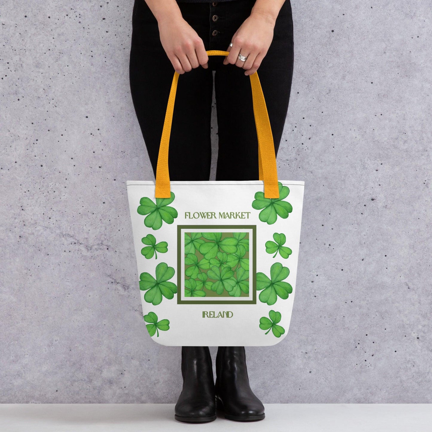 Shamrock (Ireland) Flower Market Premium Tote Bag - Clover Collection Shop