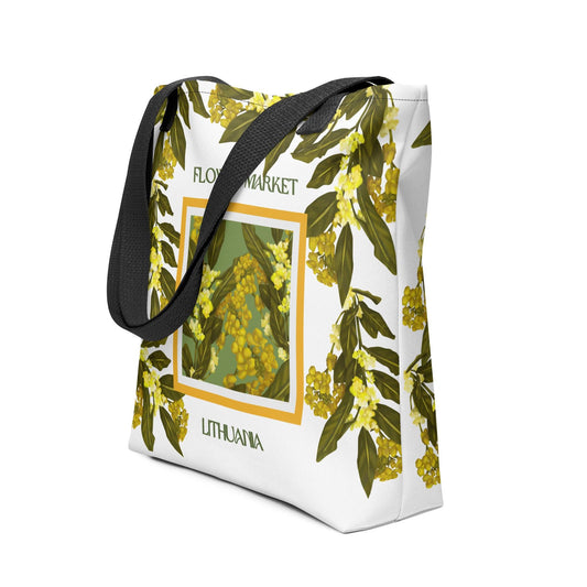 The Rue (Lithuania) Flower Market Premium Tote Bag - Clover Collection Shop